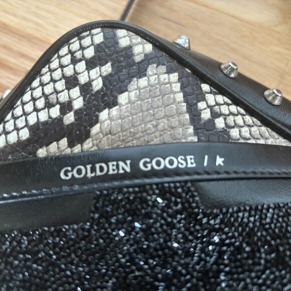 Golden Goose Black Studded Leather Shoulder Bag With Star - Picture 7 of 12